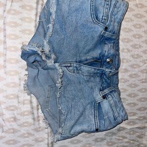Divided Light Blue High Waist Denim Shorts